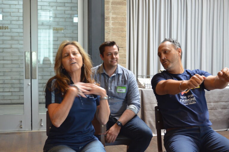 Fun corporate improv team building session with Joe Hammer