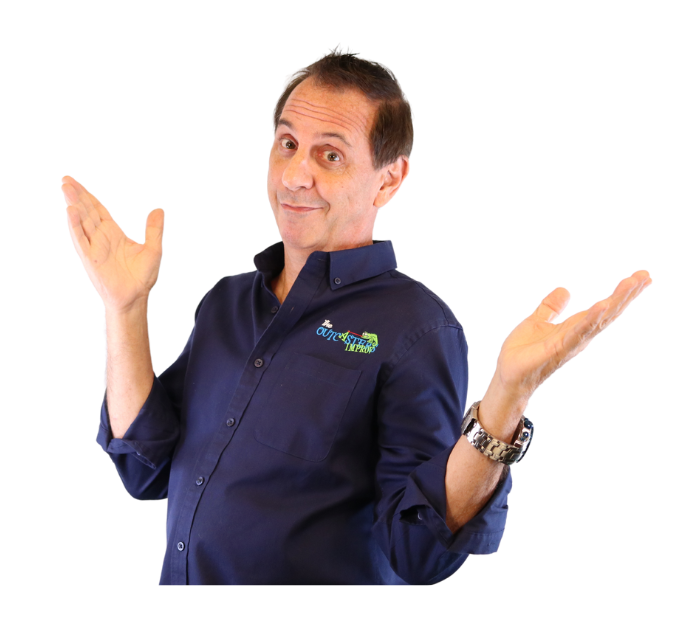 Joe Hammer, corporate improv coach, gesturing mid-session